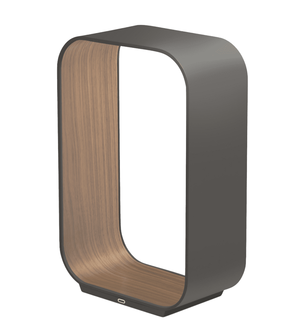 PABLO - PETITE LAMPE CONTOUR NOIR ET BOIS FONCÉ